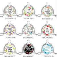 Collares al por mayor con dijes de flores católicas, cúpula de cristal y versículos bíblicos, inspiradores de fe, para mujeres y hombres, joyería cristiana