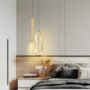Lustre LED suspendu au design moderne <span class=keywords><strong>et</strong></span> minimaliste, <span class=keywords><strong>luminaire</strong></span> décoratif d'intérieur, style nordique, idéal pour une chambre à coucher ou un chevet - Product Image 2