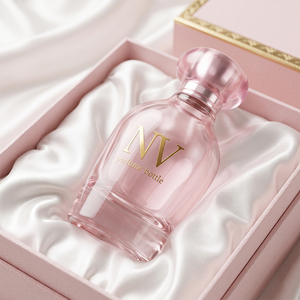 Flacon de parfum en verre courbé rose dégradé, flacon de parfum vide personnalisé, bouchon rond rose, vente en gros d'usine, bouchon de flacon de parfum personnalisé - Product Image 5