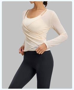 Conjunto de Dos Piezas de Yoga con Top Halter de Manga Larga, Relleno en el Pecho, Transpirable, Ecológico, de Secado Rápido, Blusa Deportiva - Product Image 5