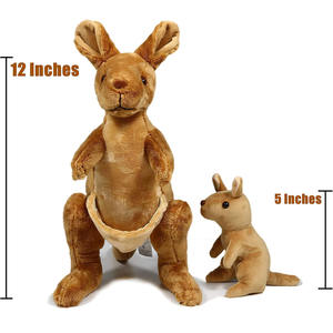 Peluche <span class=keywords><strong>Kangourou</strong></span> Amovible Marron, Ensemble <span class=keywords><strong>Maman</strong></span> et Bébé, Vente en Gros, Cadeaux Écologiques pour Bébé, Saint-Valentin, Fête des Mères - Product Image 2