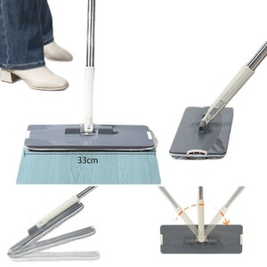 Xô lau nhà bằng thép không gỉ trung bình đặt microfiber phẳng bốn mặt vắt bền vững làm sạch xử lý sử dụng tại nhà - Product Image 5