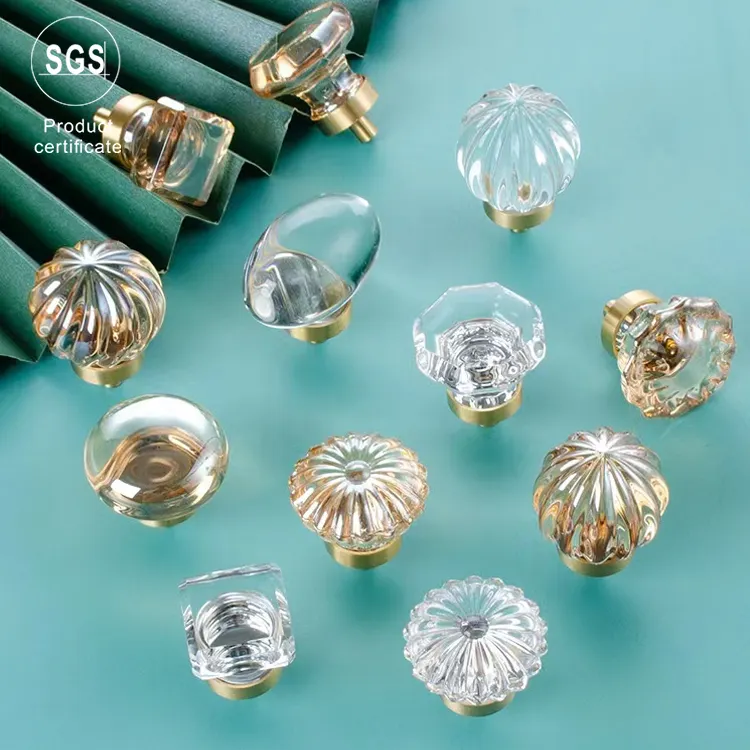Maniglie per cassetti in cristallo di vetro maniglie rotonde in cristallo di alta qualità