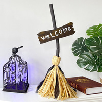 Balai électrique en plastique d'Halloween, baguette magique de sorcière avec son et lumière, pour intérieur, best-seller transfrontalier, décorations pour bars et maisons hantées