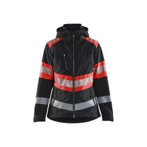 BLAKLADER - 440425139955S Women’s <b>Hi</b>-<b>Vis</b> <b>Softshell</b> <b>jacket</b> Black/Red - EAN 7330509882313 <b>HI</b>-<b>VIS</b> WORKWEAR - Product Image 1