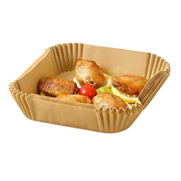 100 pièces de doublures en papier antiadhésives et résistantes à l'huile pour friteuse à air, carrées de 6,3 pouces, jetables, pour la cuisson, la rôtissage et le four à micro-ondes