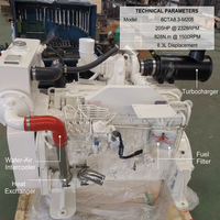 Moteur diesel marin DCEC 6CTA8.3-M205, 205 CV, 6 cylindres, moteur de propulsion 8,3 L pour bateau de pêche, remorqueur et ferry de passagers