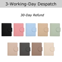 Carnet de notes de bureau en cuir grainé gaufré 9 couleurs, Organiseur de budget et portefeuille de planification financière A6, avec anneau doré rose
