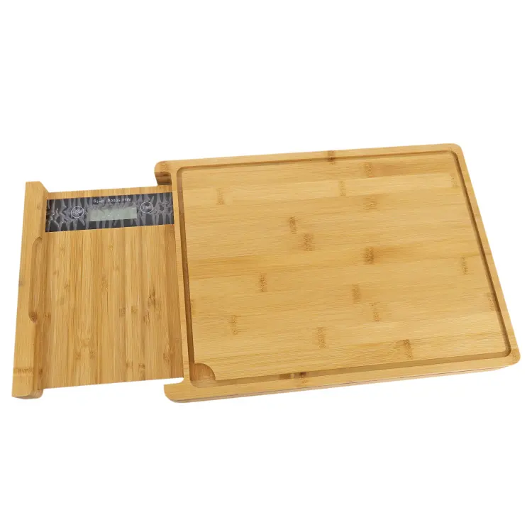 Wholesale customization eco-friendly bamboo smart cutting board and oversized chopping board with digital weighing scale