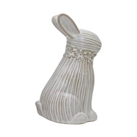 Lot de figurines de lapins de Pâques en céramique, finition mate et mouchetée, statues de lapins, décorations artisanales de printemps pour la maison, OEM ODM