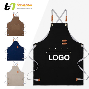 2025 OEM bán buôn dày vải hàn phụ nữ không thấm nước Đồng bằng màu đầu bếp nấu có thể điều chỉnh cắt tóc biểu tượng tùy chỉnh bếp tạp dề - Product Image 3