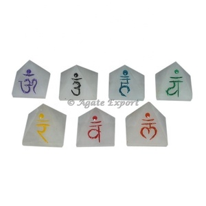 Agateexport.com, Proveedor Top de Alibaba, Juego de Pirámides de 7 Chakras, Piedras Preciosas Naturales de Ágata, Chakra-193 IN;7903232, Regalo Religioso Empresarial - Product Image 1