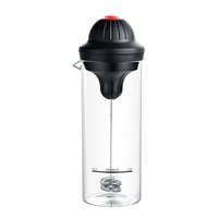 Syh2073 Mousseur à lait électrique en plastique avec tasse, mélangeur de boissons multifonctionnel, fouet portatif pour café, latte, cappuccino, écologique
