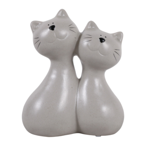 Figurine de chat assis mignonne, sculpture moderne en grès, décoration pour la maison, la salle de bain, l'étagère, le bureau, le salon - Product Image 1