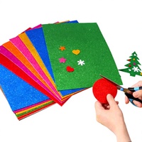 Foska 20*30CM 2mm Dicke Mehrfarbige Glitzer-Bastelschaumplatten mit Klebestreifen für Kostüme, Kunst und Bastelprojekte