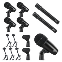 Ensemble de microphones de batterie filaires réglables Xtuga Dynamic Metal pour les performances sur scène