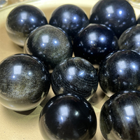 Prix de gros, sphère en obsidienne dorée polie à la main, sphère de cristal pour la guérison