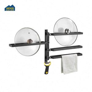 Porte-serviettes mural pliable et rotatif avec bras pivotants pour cuisine, salle de bain, appartement, salle de sport - Product Image 3