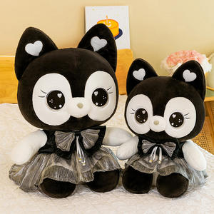 快適なかわいいウサギぬいぐるみ動物ぬいぐるみバニーゴシック黒猫子猫ぬいぐるみゴシックぬいぐるみドレス付き - Product Image 2