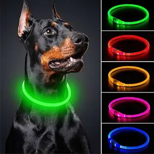 Großhandelspreis Hundezubehör aufleuchtende Hundeleine Led leuchtende Led-Hundeleine Nylon Haustier wiederaufladbare Led-Leine