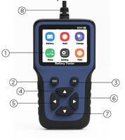 Escáner de Diagnóstico V311B para Verificar el Estado del Motor y la Batería, con Pantalla, Herramienta de Diagnóstico para Todos los Vehículos