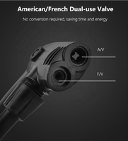 Pompe à vélo à pied à double tube haute pression pour moto électrique petite voiture portable avec lumière noire pour petits véhicules