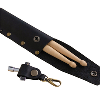 RTS Creative PU Leather Drumstick Holder Pouch Portable Rectangle Drumstick Cover Sleeve pour les mélomanes