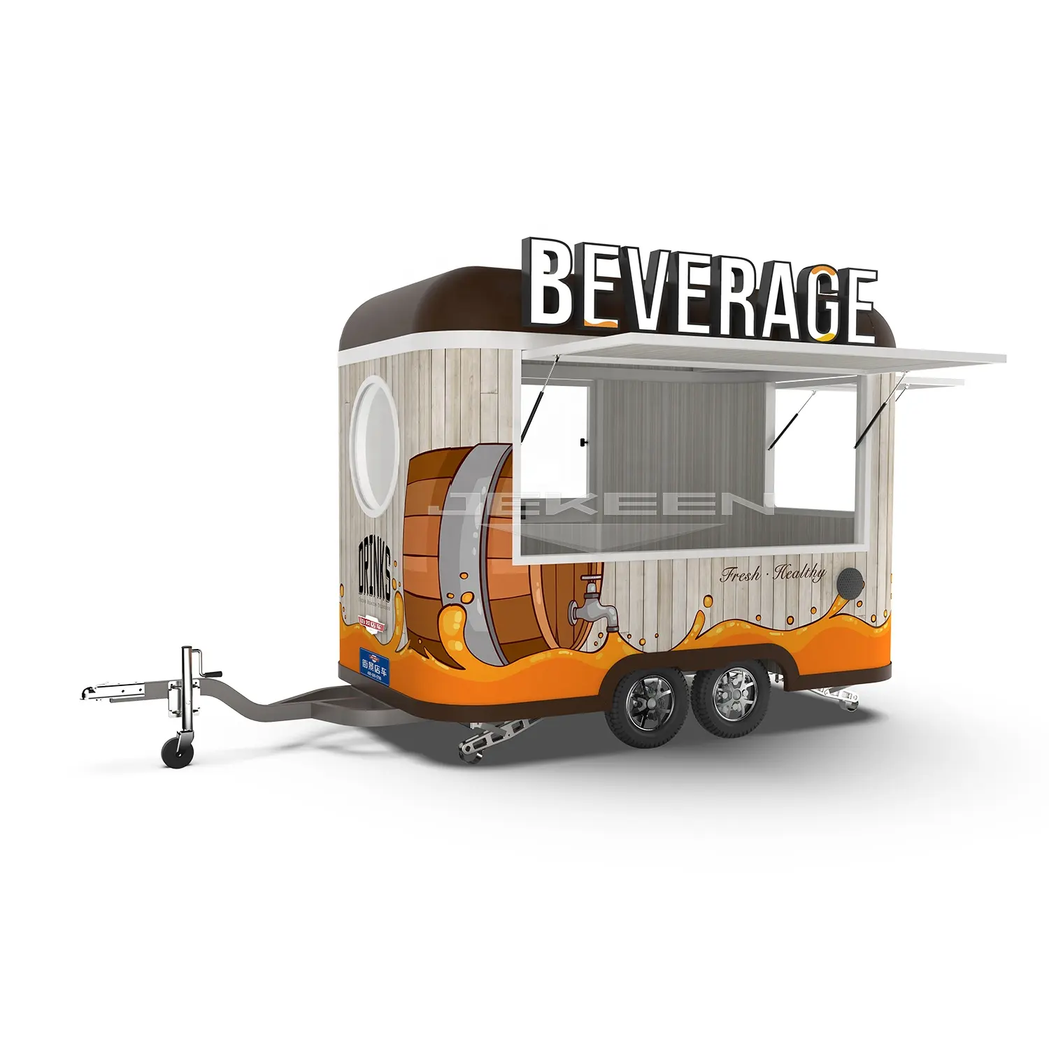 JEKEEN unique CE Approved customized mobile fryer food cart truck trailer with bbq grill and various cooking pot of BLUES