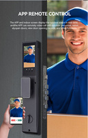 Serrure Intelligente de Porte d'Entrée Étanche IP65 WiFi avec Reconnaissance Faciale 3D, Vérification par Veine Palmaire, Empreinte Digitale, Grand Écran, Interphone Vidéo et Cloud