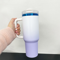 USA RTS 40oz Grande Capacité Ombre Mix Couleur Poudre Bleu Plaqué Gobelet Aventure Camper Tasses À Café Bouteille D'eau pour Impression Laser