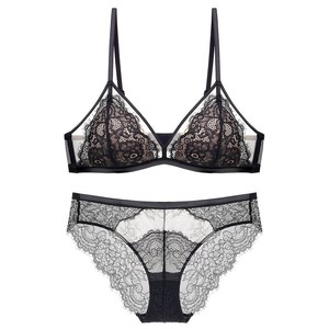 Women's Black Lace Bra and Panty <b>Set</b> Breathable Wire Free <b>Sexy</b> Bra <b>Set</b> Romantic See Through Intimates Lingerie <b>Set</b> for Women - Product Image 4