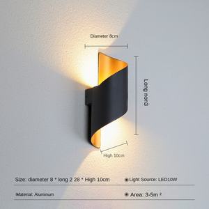 Lampe murale extérieure en aluminium en gros d'usine, lampes murales LED étanches pour salon, terrasse, balcon, couloir, cour - Product Image 4