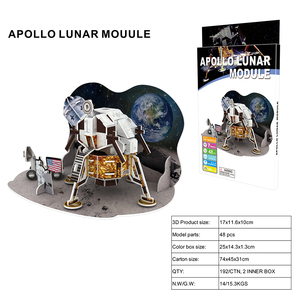 Rompecabezas 3D de Papel con Temática Espacial, Modelo del Módulo <span class=keywords><strong>Lunar</strong></span> Apollo, Regalo Educativo para Niños, con EPS - Product Image 4