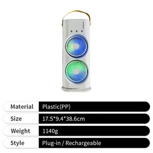 2026 Custom Mist Fan With Water Tank Portable USB <b>Rechargeable</b> <b>LED</b> <b>Lights</b> Fan for Home - Product Image 2
