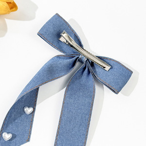 Pinza para el pelo de vaquera con lazo y perlas blancas, accesorio para el pelo de fiesta para niñas - Product Image 6