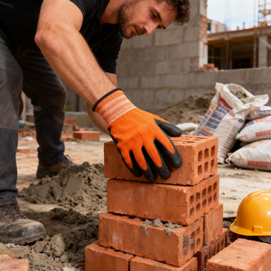 Snell 안전 니트릴 작업 점 장갑 찢어짐 방지 오일 증거 경량 점선 강한 그립 원예 농업 오렌지 장갑 - Product Image 6