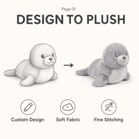 Peluche Mignonne Phoque Gris Personnalisée, Jouet Doux en Peluche, Figurine Animale Marine, Décoration Maison, Faible MOQ, Fournisseurs de Services OEM ODM