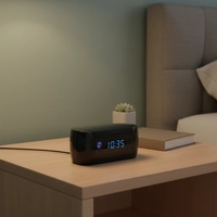 Caméra Réveil WiFi Sans Fil 1080P avec Zoom Optique CMOS 10x-20x, Vision Nocturne Infrarouge, Moniteur Bébé Domestique, Prise en Charge Carte et Cloud