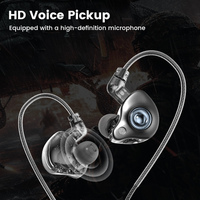 Toocki TE26 HiFi écouteurs filaires 10mm pilote IPX-4 étanche ENC mémoire-crochets d'oreille élastiques longue tenue confort HD Voice Pickup