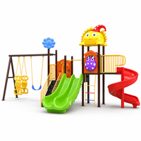 Équipement de terrain de jeu extérieur personnalisé OEM/ODM de 76 mm, ensemble balançoire et toboggan pour tout-petits et enfants, pour école, maternelle, parc, cour arrière