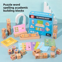 Blok Puzzle angka alfabet kayu, mainan pendidikan pembelajaran dini untuk pengembangan otak dan huruf cocok