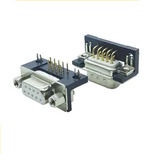 DR9 female connector D-SUB 9 pin serial port female base solderless quick wiring terminal connector riveted plug plate connector