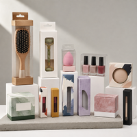 Accessoire de maquillage, plateau personnalisé en carton texturé avec fenêtre, laminage mat imperméable, pour les étagères des magasins de beauté, fournisseur OEM ODM