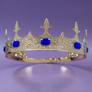 <span class=keywords><strong>Couronne</strong></span> ronde royale pour hommes <span class=keywords><strong>Couronne</strong></span> du <span class=keywords><strong>prince</strong></span> Diadème Lion Aigle Charme Boule d'anniversaire Fête Accessoires de cheveux décorés - Product Image 1