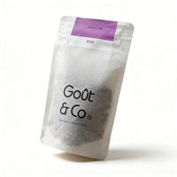 Sachet refermable en papier de riz blanc de qualité alimentaire avec impression personnalisée CM pour l'emballage du thé, des grains de café, etc.