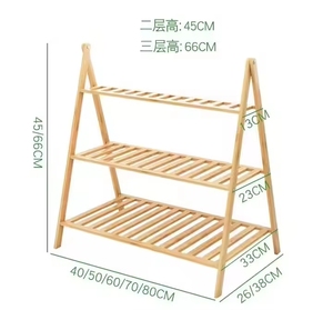 Bambou Naturel Jardin Extérieur Balcon 2 3 Niveaux Grand Pot De Fleur En Bois Jardinière Présentoir Étagère Support En Bambou Pour La Maison - Product Image 5