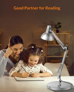 Adjustable Goose Neck Architect <b>Table</b> Lamp Swing Arm Desk Lamp with <b>Clamp</b>, Eye-Caring Reading Lamp for Nail Art and Salong - Product Image 4