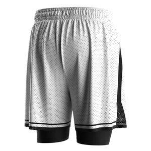 Pantalones Cortos de Baloncesto de Doble Capa con Forro Anti-Rozaduras y Capa Exterior de Malla Transpirable para Entrenamiento Diario - Product Image 3