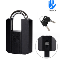 Serrure intelligente biométrique USB, contrôle par application TTlock, commodité sans clé, cadenas à empreintes digitales, alliage carré enduit de poudre, étanche IP67