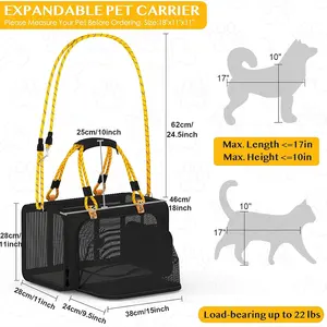 Transporteur extensible pour animaux de compagnie approuvé pour les voyages